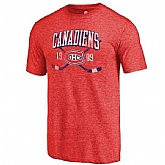 Montreal Canadiens Fanatics Branded Red Vintage Collection Line Shift Tri Blend T-Shirt